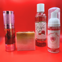 Load image into Gallery viewer, Rose Intimate Care Bundle - Herbal Oil, Wash Gel, Soap Bar, Foam Wash
