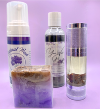 Load image into Gallery viewer, Lavender Intimate Care Bundle - Herbal Oil, Wash Gel, Soap Bar, Foam Wash
